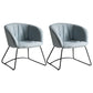 Modern Black Solid Back Dining Arm Chair Metal Kitchen Dining Arm Chair Gray-Blue 2 Piece Set Clearhalo ' kitchen&dining_furn' 'Dining Chairs' 'Dining Tables & Seating' 'dining_chair' 'furn' 'furn_dining_chair' 'Furniture' 'furniture_dining_chair' 'Kitchen & Dining Furniture' 'kitchen' 3574514