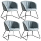 Modern Black Solid Back Dining Arm Chair Metal Kitchen Dining Arm Chair Gray-Blue 4 Piece Set Clearhalo ' kitchen&dining_furn' 'Dining Chairs' 'Dining Tables & Seating' 'dining_chair' 'furn' 'furn_dining_chair' 'Furniture' 'furniture_dining_chair' 'Kitchen & Dining Furniture' 'kitchen' 3574515