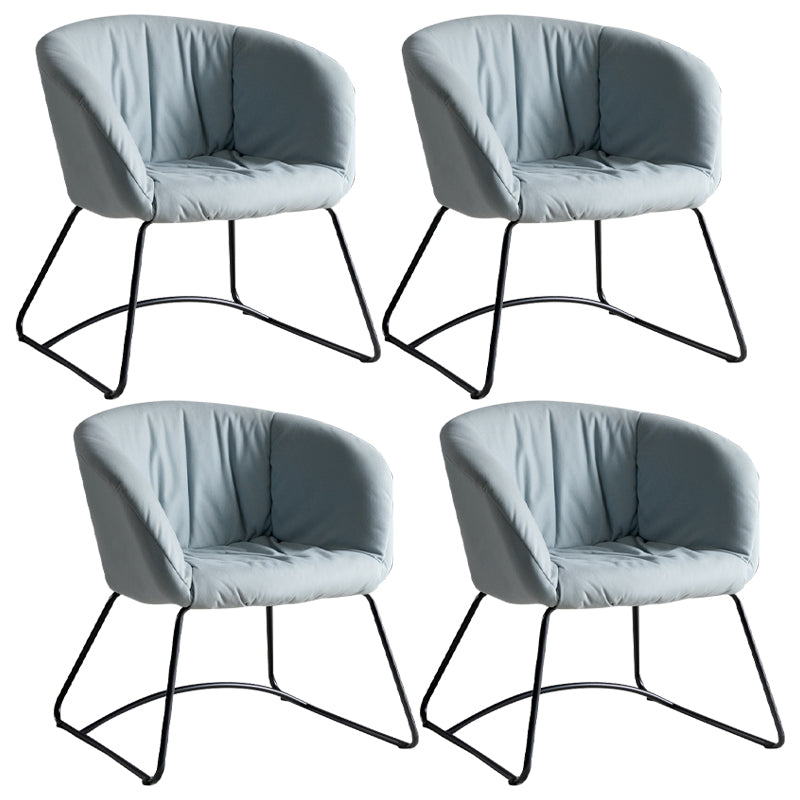 Modern Black Solid Back Dining Arm Chair Metal Kitchen Dining Arm Chair Gray-Blue 4 Piece Set Clearhalo ' kitchen&dining_furn' 'Dining Chairs' 'Dining Tables & Seating' 'dining_chair' 'furn' 'furn_dining_chair' 'Furniture' 'furniture_dining_chair' 'Kitchen & Dining Furniture' 'kitchen' 3574515