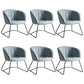 Modern Black Solid Back Dining Arm Chair Metal Kitchen Dining Arm Chair Gray-Blue 6 Piece Set Clearhalo ' kitchen&dining_furn' 'Dining Chairs' 'Dining Tables & Seating' 'dining_chair' 'furn' 'furn_dining_chair' 'Furniture' 'furniture_dining_chair' 'Kitchen & Dining Furniture' 'kitchen' 3574516