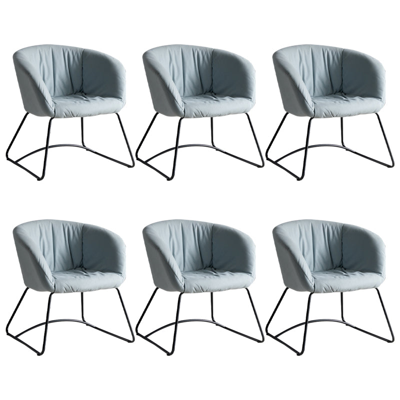 Modern Black Solid Back Dining Arm Chair Metal Kitchen Dining Arm Chair Gray-Blue 6 Piece Set Clearhalo ' kitchen&dining_furn' 'Dining Chairs' 'Dining Tables & Seating' 'dining_chair' 'furn' 'furn_dining_chair' 'Furniture' 'furniture_dining_chair' 'Kitchen & Dining Furniture' 'kitchen' 3574516