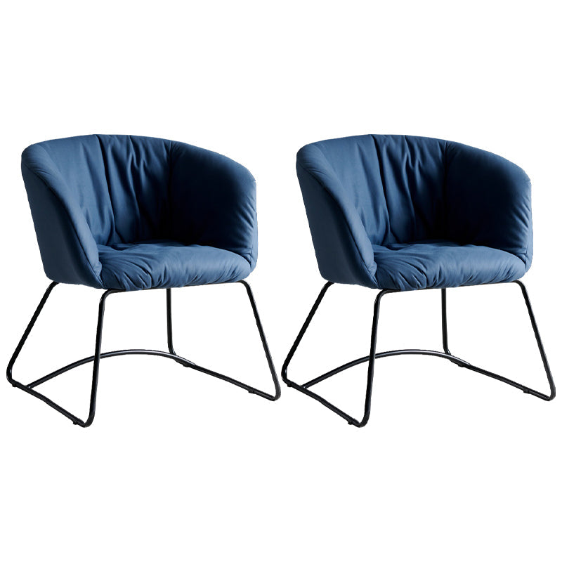 Modern Black Solid Back Dining Arm Chair Metal Kitchen Dining Arm Chair Dark Blue 2 Piece Set Clearhalo ' kitchen&dining_furn' 'Dining Chairs' 'Dining Tables & Seating' 'dining_chair' 'furn' 'furn_dining_chair' 'Furniture' 'furniture_dining_chair' 'Kitchen & Dining Furniture' 'kitchen' 3574517