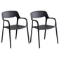 Plastic Stackable Dining Chair Contemporary Design Multicolor Arm Chair Black 2 Piece Set Clearhalo ' kitchen&dining_furn' 'Dining Chairs' 'Dining Tables & Seating' 'dining_chair' 'furn' 'furn_dining_chair' 'Furniture' 'furniture_dining_chair' 'Kitchen & Dining Furniture' 'kitchen' 3574522