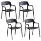 Plastic Stackable Dining Chair Contemporary Design Multicolor Arm Chair Black 4 Piece Set Clearhalo ' kitchen&dining_furn' 'Dining Chairs' 'Dining Tables & Seating' 'dining_chair' 'furn' 'furn_dining_chair' 'Furniture' 'furniture_dining_chair' 'Kitchen & Dining Furniture' 'kitchen' 3574525