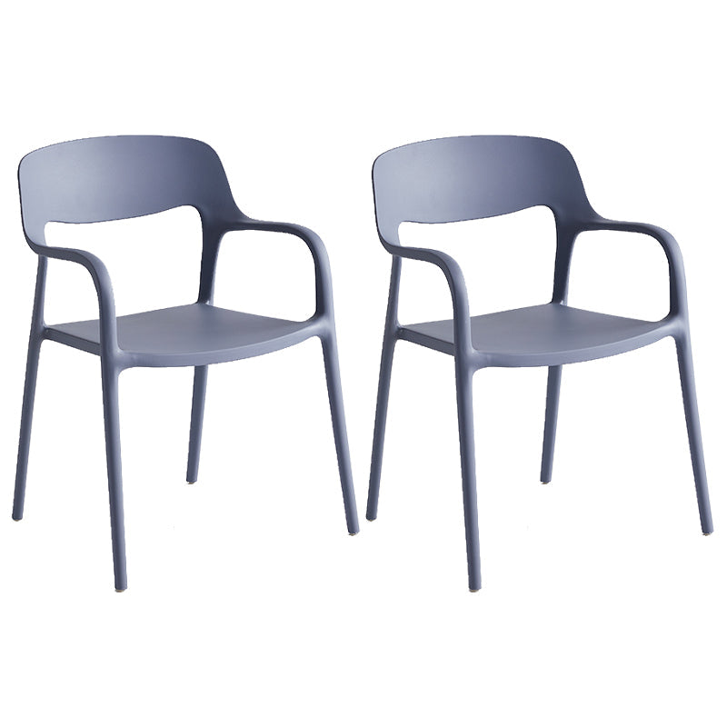 Plastic Stackable Dining Chair Contemporary Design Multicolor Arm Chair Light Gray 2 Piece Set Clearhalo ' kitchen&dining_furn' 'Dining Chairs' 'Dining Tables & Seating' 'dining_chair' 'furn' 'furn_dining_chair' 'Furniture' 'furniture_dining_chair' 'Kitchen & Dining Furniture' 'kitchen' 3574526