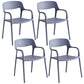 Plastic Stackable Dining Chair Contemporary Design Multicolor Arm Chair Light Gray 4 Piece Set Clearhalo ' kitchen&dining_furn' 'Dining Chairs' 'Dining Tables & Seating' 'dining_chair' 'furn' 'furn_dining_chair' 'Furniture' 'furniture_dining_chair' 'Kitchen & Dining Furniture' 'kitchen' 3574528