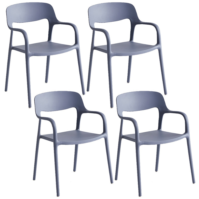 Plastic Stackable Dining Chair Contemporary Design Multicolor Arm Chair Light Gray 4 Piece Set Clearhalo ' kitchen&dining_furn' 'Dining Chairs' 'Dining Tables & Seating' 'dining_chair' 'furn' 'furn_dining_chair' 'Furniture' 'furniture_dining_chair' 'Kitchen & Dining Furniture' 'kitchen' 3574528