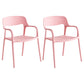 Plastic Stackable Dining Chair Contemporary Design Multicolor Arm Chair Pink 2 Piece Set Clearhalo ' kitchen&dining_furn' 'Dining Chairs' 'Dining Tables & Seating' 'dining_chair' 'furn' 'furn_dining_chair' 'Furniture' 'furniture_dining_chair' 'Kitchen & Dining Furniture' 'kitchen' 3574545