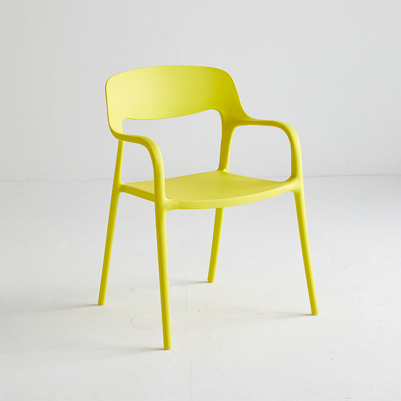 Plastic Stackable Dining Chair Contemporary Design Multicolor Arm Chair Yellow 1 Piece Clearhalo ' kitchen&dining_furn' 'Dining Chairs' 'Dining Tables & Seating' 'dining_chair' 'furn' 'furn_dining_chair' 'Furniture' 'furniture_dining_chair' 'Kitchen & Dining Furniture' 'kitchen' 3574547