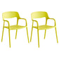 Plastic Stackable Dining Chair Contemporary Design Multicolor Arm Chair Yellow 2 Piece Set Clearhalo ' kitchen&dining_furn' 'Dining Chairs' 'Dining Tables & Seating' 'dining_chair' 'furn' 'furn_dining_chair' 'Furniture' 'furniture_dining_chair' 'Kitchen & Dining Furniture' 'kitchen' 3574548