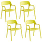Plastic Stackable Dining Chair Contemporary Design Multicolor Arm Chair Yellow 4 Piece Set Clearhalo ' kitchen&dining_furn' 'Dining Chairs' 'Dining Tables & Seating' 'dining_chair' 'furn' 'furn_dining_chair' 'Furniture' 'furniture_dining_chair' 'Kitchen & Dining Furniture' 'kitchen' 3574549