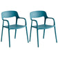 Plastic Stackable Dining Chair Contemporary Design Multicolor Arm Chair Blue 2 Piece Set Clearhalo ' kitchen&dining_furn' 'Dining Chairs' 'Dining Tables & Seating' 'dining_chair' 'furn' 'furn_dining_chair' 'Furniture' 'furniture_dining_chair' 'Kitchen & Dining Furniture' 'kitchen' 3574551