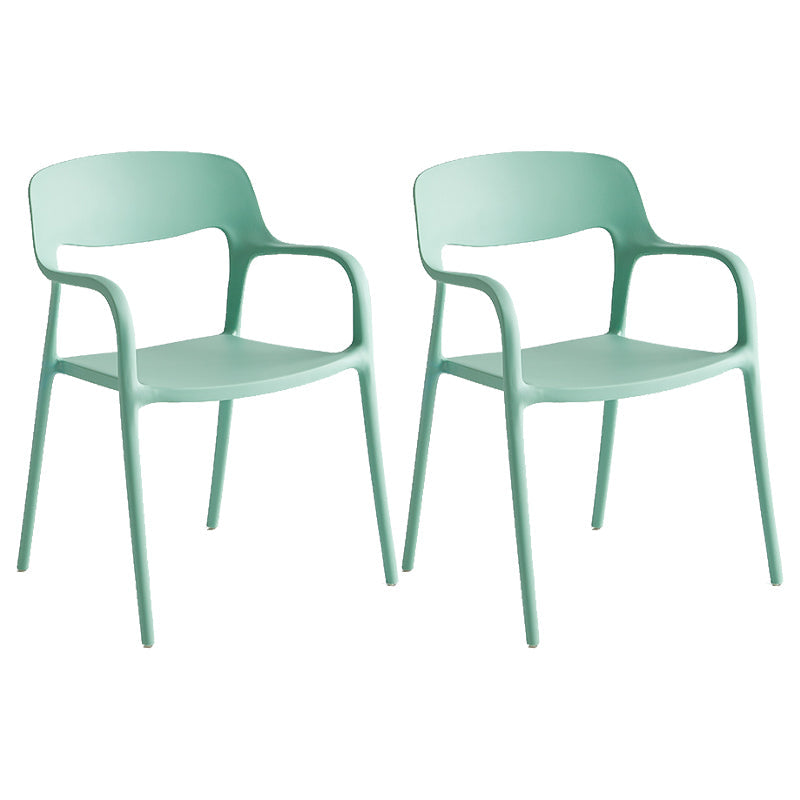 Plastic Stackable Dining Chair Contemporary Design Multicolor Arm Chair Light Green 2 Piece Set Clearhalo ' kitchen&dining_furn' 'Dining Chairs' 'Dining Tables & Seating' 'dining_chair' 'furn' 'furn_dining_chair' 'Furniture' 'furniture_dining_chair' 'Kitchen & Dining Furniture' 'kitchen' 3574554