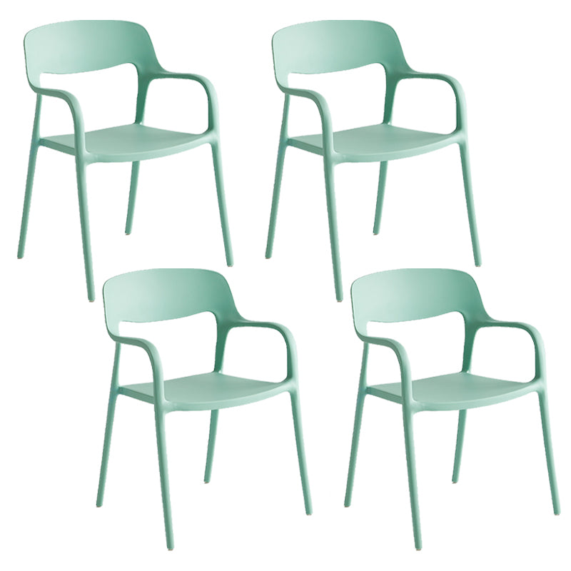 Plastic Stackable Dining Chair Contemporary Design Multicolor Arm Chair Light Green 4 Piece Set Clearhalo ' kitchen&dining_furn' 'Dining Chairs' 'Dining Tables & Seating' 'dining_chair' 'furn' 'furn_dining_chair' 'Furniture' 'furniture_dining_chair' 'Kitchen & Dining Furniture' 'kitchen' 3574555