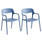 Plastic Stackable Dining Chair Contemporary Design Multicolor Arm Chair Gray-Blue 2 Piece Set Clearhalo ' kitchen&dining_furn' 'Dining Chairs' 'Dining Tables & Seating' 'dining_chair' 'furn' 'furn_dining_chair' 'Furniture' 'furniture_dining_chair' 'Kitchen & Dining Furniture' 'kitchen' 3574557