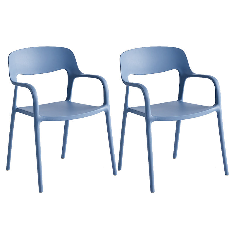 Plastic Stackable Dining Chair Contemporary Design Multicolor Arm Chair Gray-Blue 2 Piece Set Clearhalo ' kitchen&dining_furn' 'Dining Chairs' 'Dining Tables & Seating' 'dining_chair' 'furn' 'furn_dining_chair' 'Furniture' 'furniture_dining_chair' 'Kitchen & Dining Furniture' 'kitchen' 3574557