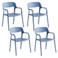 Plastic Stackable Dining Chair Contemporary Design Multicolor Arm Chair Gray-Blue 4 Piece Set Clearhalo ' kitchen&dining_furn' 'Dining Chairs' 'Dining Tables & Seating' 'dining_chair' 'furn' 'furn_dining_chair' 'Furniture' 'furniture_dining_chair' 'Kitchen & Dining Furniture' 'kitchen' 3574558