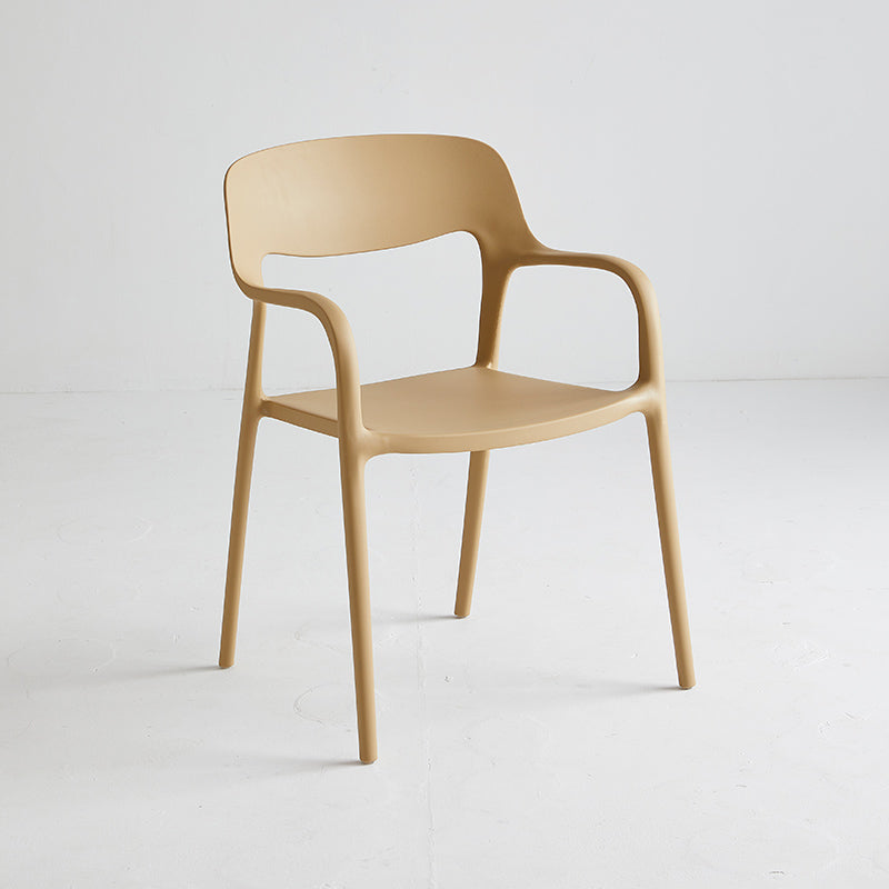 Plastic Stackable Dining Chair Contemporary Design Multicolor Arm Chair Off-White 1 Piece Clearhalo ' kitchen&dining_furn' 'Dining Chairs' 'Dining Tables & Seating' 'dining_chair' 'furn' 'furn_dining_chair' 'Furniture' 'furniture_dining_chair' 'Kitchen & Dining Furniture' 'kitchen' 3574559