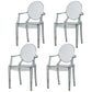 Contemporary Plastic Dining Chair Open Back Side Chair with 4 Legs for Home Use Black 4 Piece Set Clearhalo ' kitchen&dining_furn' 'Dining Chairs' 'Dining Tables & Seating' 'dining_chair' 'furn' 'furn_dining_chair' 'Furniture' 'furniture_dining_chair' 'Kitchen & Dining Furniture' 'kitchen' 3574567