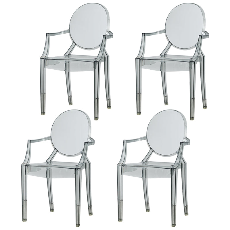 Contemporary Plastic Dining Chair Open Back Side Chair with 4 Legs for Home Use Black 4 Piece Set Clearhalo ' kitchen&dining_furn' 'Dining Chairs' 'Dining Tables & Seating' 'dining_chair' 'furn' 'furn_dining_chair' 'Furniture' 'furniture_dining_chair' 'Kitchen & Dining Furniture' 'kitchen' 3574567