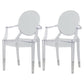 Contemporary Plastic Dining Chair Open Back Side Chair with 4 Legs for Home Use Clear 2 Piece Set Clearhalo ' kitchen&dining_furn' 'Dining Chairs' 'Dining Tables & Seating' 'dining_chair' 'furn' 'furn_dining_chair' 'Furniture' 'furniture_dining_chair' 'Kitchen & Dining Furniture' 'kitchen' 3574570