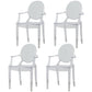 Contemporary Plastic Dining Chair Open Back Side Chair with 4 Legs for Home Use Clear 4 Piece Set Clearhalo ' kitchen&dining_furn' 'Dining Chairs' 'Dining Tables & Seating' 'dining_chair' 'furn' 'furn_dining_chair' 'Furniture' 'furniture_dining_chair' 'Kitchen & Dining Furniture' 'kitchen' 3574572