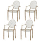 Contemporary Plastic Dining Chair Open Back Side Chair with 4 Legs for Home Use Coffee 4 Piece Set Clearhalo ' kitchen&dining_furn' 'Dining Chairs' 'Dining Tables & Seating' 'dining_chair' 'furn' 'furn_dining_chair' 'Furniture' 'furniture_dining_chair' 'Kitchen & Dining Furniture' 'kitchen' 3574578