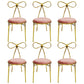 Glam Style Metal Side Chair Open Back Dining Chair with Gold Legs for Home Use Pink 6 Piece Set Clearhalo ' kitchen&dining_furn' 'Dining Chairs' 'Dining Tables & Seating' 'dining_chair' 'furn' 'furn_dining_chair' 'Furniture' 'furniture_dining_chair' 'Kitchen & Dining Furniture' 'kitchen' 3574588