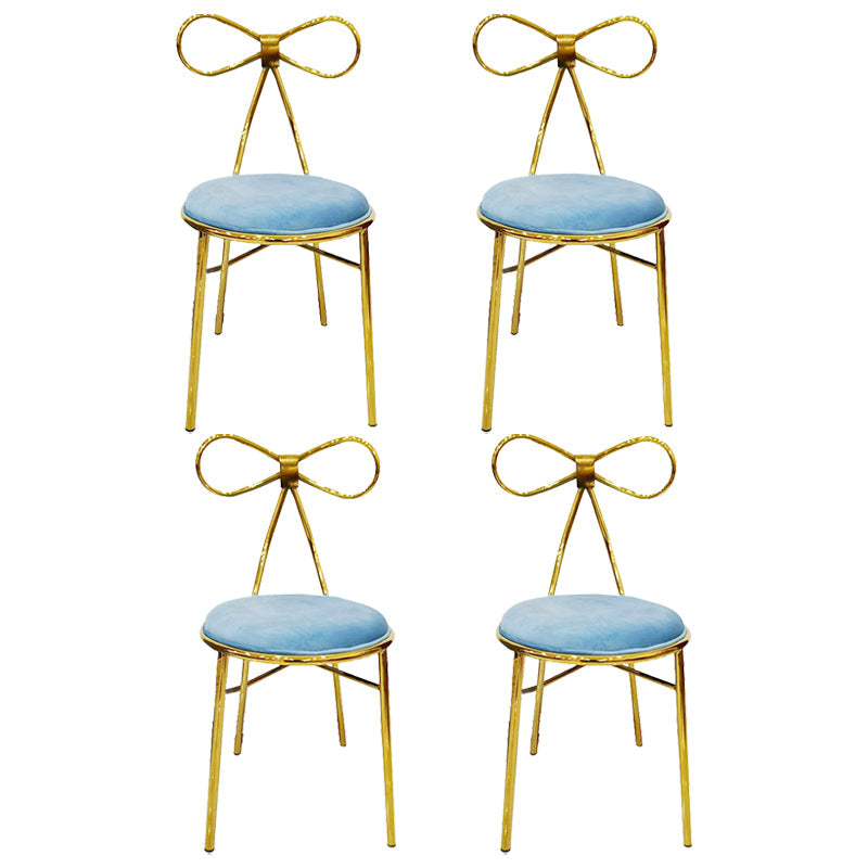 Glam Style Metal Side Chair Open Back Dining Chair with Gold Legs for Home Use Light Blue 4 Piece Set Clearhalo ' kitchen&dining_furn' 'Dining Chairs' 'Dining Tables & Seating' 'dining_chair' 'furn' 'furn_dining_chair' 'Furniture' 'furniture_dining_chair' 'Kitchen & Dining Furniture' 'kitchen' 3574591