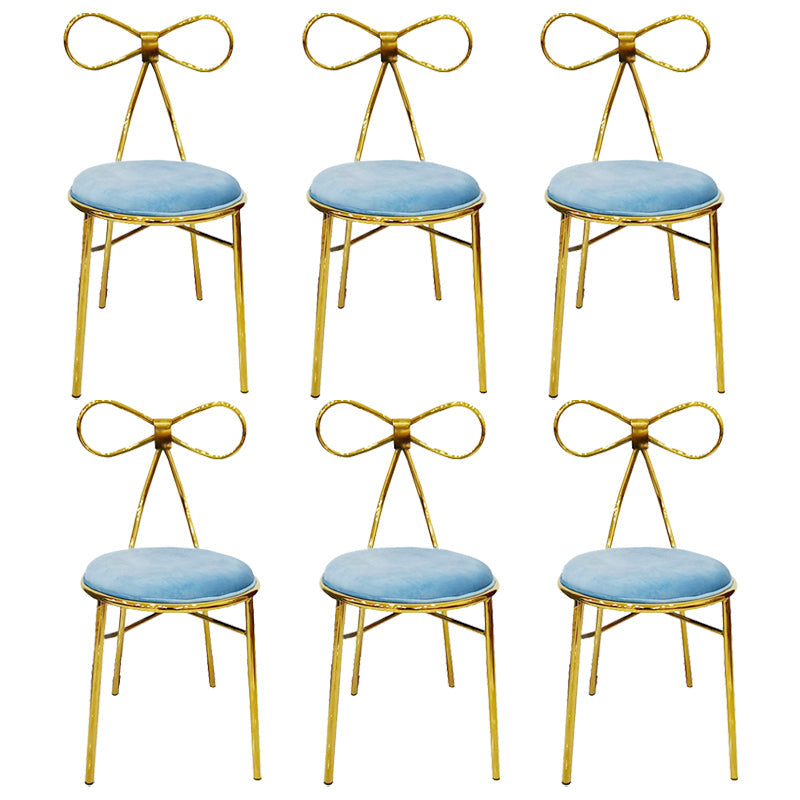 Glam Style Metal Side Chair Open Back Dining Chair with Gold Legs for Home Use Light Blue 6 Piece Set Clearhalo ' kitchen&dining_furn' 'Dining Chairs' 'Dining Tables & Seating' 'dining_chair' 'furn' 'furn_dining_chair' 'Furniture' 'furniture_dining_chair' 'Kitchen & Dining Furniture' 'kitchen' 3574593