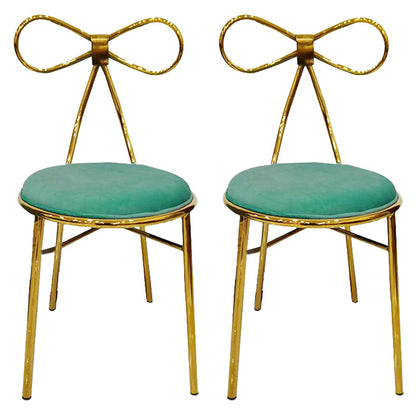 Glam Style Metal Side Chair Open Back Dining Chair with Gold Legs for Home Use Dark Green 2 Piece Set Clearhalo ' kitchen&dining_furn' 'Dining Chairs' 'Dining Tables & Seating' 'dining_chair' 'furn' 'furn_dining_chair' 'Furniture' 'furniture_dining_chair' 'Kitchen & Dining Furniture' 'kitchen' 3574596