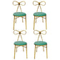 Glam Style Metal Side Chair Open Back Dining Chair with Gold Legs for Home Use Dark Green 4 Piece Set Clearhalo ' kitchen&dining_furn' 'Dining Chairs' 'Dining Tables & Seating' 'dining_chair' 'furn' 'furn_dining_chair' 'Furniture' 'furniture_dining_chair' 'Kitchen & Dining Furniture' 'kitchen' 3574597