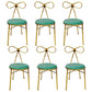 Glam Style Metal Side Chair Open Back Dining Chair with Gold Legs for Home Use Dark Green 6 Piece Set Clearhalo ' kitchen&dining_furn' 'Dining Chairs' 'Dining Tables & Seating' 'dining_chair' 'furn' 'furn_dining_chair' 'Furniture' 'furniture_dining_chair' 'Kitchen & Dining Furniture' 'kitchen' 3574600
