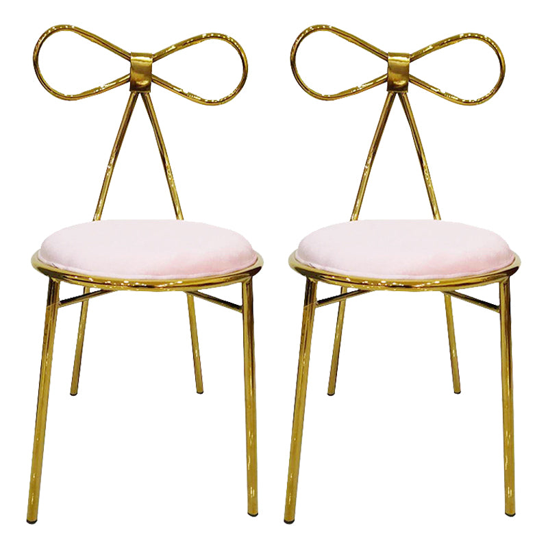 Glam Style Metal Side Chair Open Back Dining Chair with Gold Legs for Home Use Light Pink 2 Piece Set Clearhalo ' kitchen&dining_furn' 'Dining Chairs' 'Dining Tables & Seating' 'dining_chair' 'furn' 'furn_dining_chair' 'Furniture' 'furniture_dining_chair' 'Kitchen & Dining Furniture' 'kitchen' 3574601