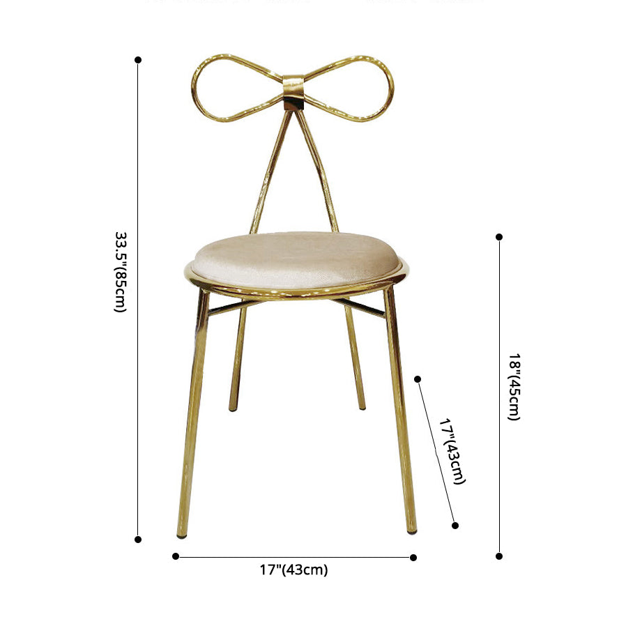 Glam Style Metal Side Chair Open Back Dining Chair with Gold Legs for Home Use Clearhalo ' kitchen&dining_furn' 'Dining Chairs' 'Dining Tables & Seating' 'dining_chair' 'furn' 'furn_dining_chair' 'Furniture' 'furniture_dining_chair' 'Kitchen & Dining Furniture' 'kitchen' 3574602
