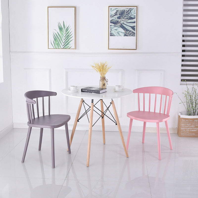 Home Contemporary Side Chair Windsor Back Plastic Dining Room Chair Set Clearhalo ' kitchen&dining_furn' 'Dining Chairs' 'Dining Tables & Seating' 'dining_chair' 'furn' 'furn_dining_chair' 'Furniture' 'furniture_dining_chair' 'Kitchen & Dining Furniture' 'kitchen' 3574607