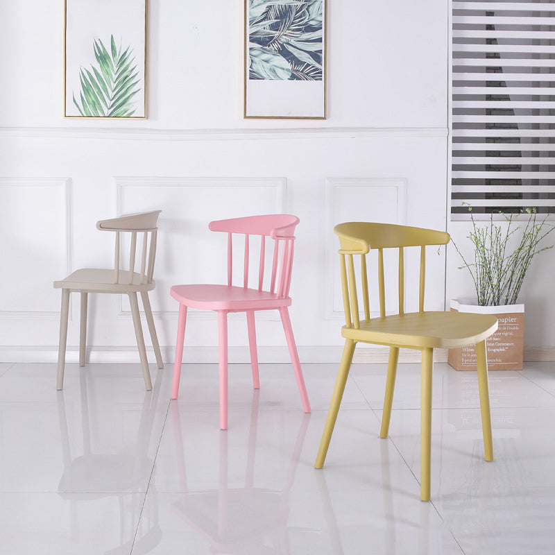 Home Contemporary Side Chair Windsor Back Plastic Dining Room Chair Set Clearhalo ' kitchen&dining_furn' 'Dining Chairs' 'Dining Tables & Seating' 'dining_chair' 'furn' 'furn_dining_chair' 'Furniture' 'furniture_dining_chair' 'Kitchen & Dining Furniture' 'kitchen' 3574610