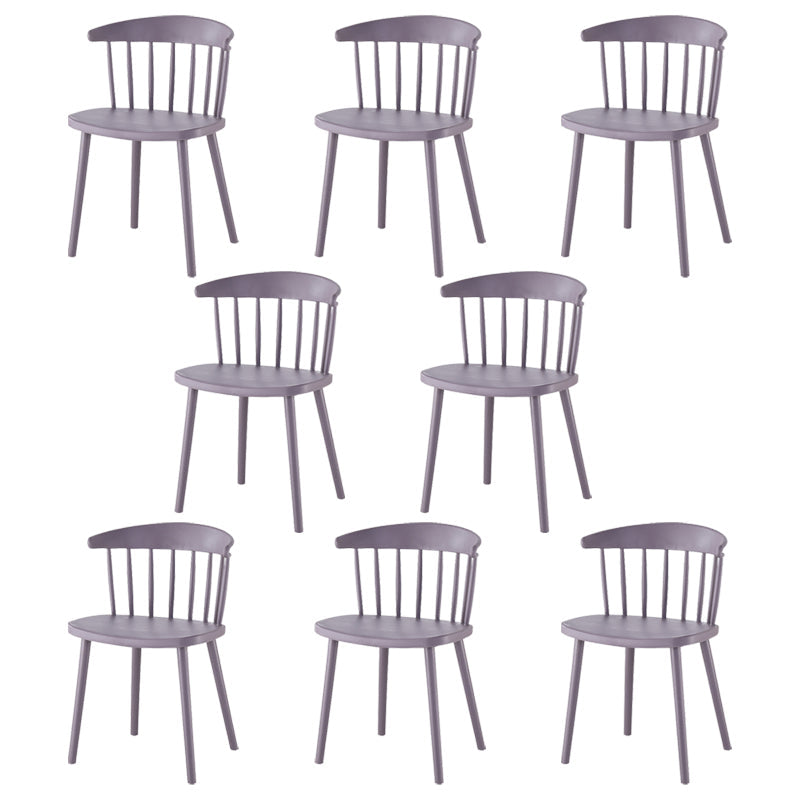 Home Contemporary Side Chair Windsor Back Plastic Dining Room Chair Set Grey 8 Piece Set Clearhalo ' kitchen&dining_furn' 'Dining Chairs' 'Dining Tables & Seating' 'dining_chair' 'furn' 'furn_dining_chair' 'Furniture' 'furniture_dining_chair' 'Kitchen & Dining Furniture' 'kitchen' 3574612