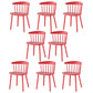 Home Contemporary Side Chair Windsor Back Plastic Dining Room Chair Set Red 8 Piece Set Clearhalo ' kitchen&dining_furn' 'Dining Chairs' 'Dining Tables & Seating' 'dining_chair' 'furn' 'furn_dining_chair' 'Furniture' 'furniture_dining_chair' 'Kitchen & Dining Furniture' 'kitchen' 3574620