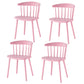 Home Contemporary Side Chair Windsor Back Plastic Dining Room Chair Set Pink 4 Piece Set Clearhalo ' kitchen&dining_furn' 'Dining Chairs' 'Dining Tables & Seating' 'dining_chair' 'furn' 'furn_dining_chair' 'Furniture' 'furniture_dining_chair' 'Kitchen & Dining Furniture' 'kitchen' 3574622