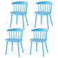 Home Contemporary Side Chair Windsor Back Plastic Dining Room Chair Set Blue 4 Piece Set Clearhalo ' kitchen&dining_furn' 'Dining Chairs' 'Dining Tables & Seating' 'dining_chair' 'furn' 'furn_dining_chair' 'Furniture' 'furniture_dining_chair' 'Kitchen & Dining Furniture' 'kitchen' 3574628