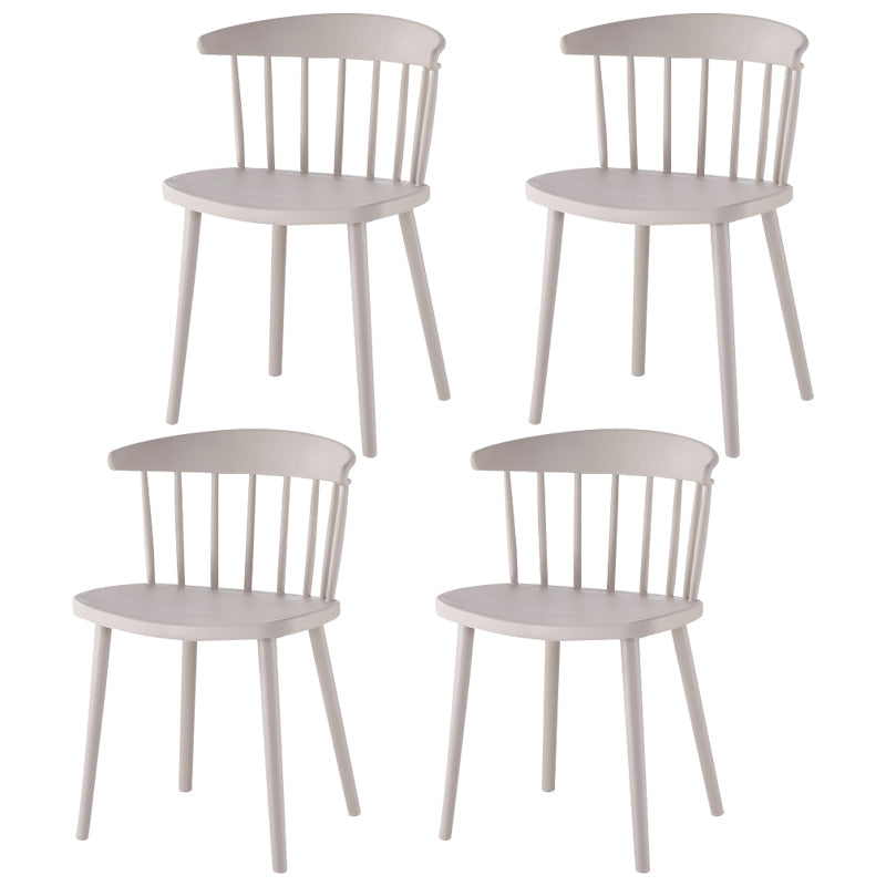 Home Contemporary Side Chair Windsor Back Plastic Dining Room Chair Set Camel 4 Piece Set Clearhalo ' kitchen&dining_furn' 'Dining Chairs' 'Dining Tables & Seating' 'dining_chair' 'furn' 'furn_dining_chair' 'Furniture' 'furniture_dining_chair' 'Kitchen & Dining Furniture' 'kitchen' 3574630