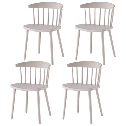 Home Contemporary Side Chair Windsor Back Plastic Dining Room Chair Set Camel 4 Piece Set Clearhalo ' kitchen&dining_furn' 'Dining Chairs' 'Dining Tables & Seating' 'dining_chair' 'furn' 'furn_dining_chair' 'Furniture' 'furniture_dining_chair' 'Kitchen & Dining Furniture' 'kitchen' 3574630