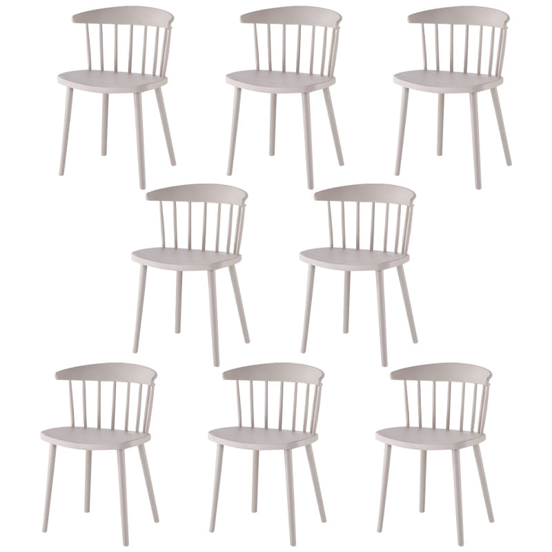 Home Contemporary Side Chair Windsor Back Plastic Dining Room Chair Set Camel 8 Piece Set Clearhalo ' kitchen&dining_furn' 'Dining Chairs' 'Dining Tables & Seating' 'dining_chair' 'furn' 'furn_dining_chair' 'Furniture' 'furniture_dining_chair' 'Kitchen & Dining Furniture' 'kitchen' 3574631