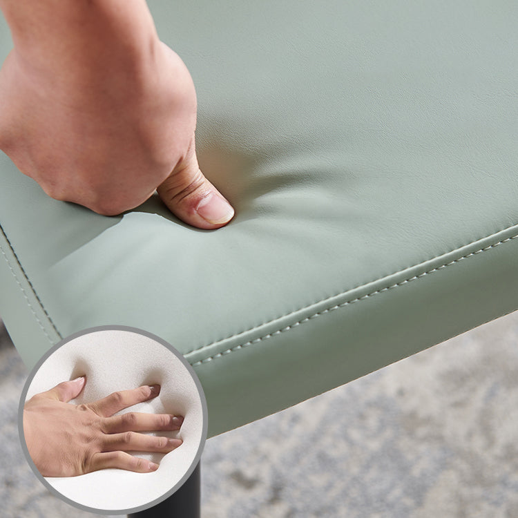 Nordic Glam Style Leather Dining Chair Parsons Chair with Wooden Legs for Kitchen Clearhalo ' kitchen&dining_furn' 'Dining Chairs' 'Dining Tables & Seating' 'dining_chair' 'furn' 'furn_dining_chair' 'Furniture' 'furniture_dining_chair' 'Kitchen & Dining Furniture' 'kitchen' 3574643