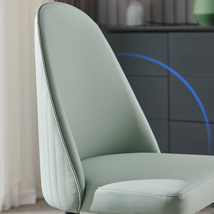 Nordic Glam Style Leather Dining Chair Parsons Chair with Wooden Legs for Kitchen Clearhalo ' kitchen&dining_furn' 'Dining Chairs' 'Dining Tables & Seating' 'dining_chair' 'furn' 'furn_dining_chair' 'Furniture' 'furniture_dining_chair' 'Kitchen & Dining Furniture' 'kitchen' 3574644