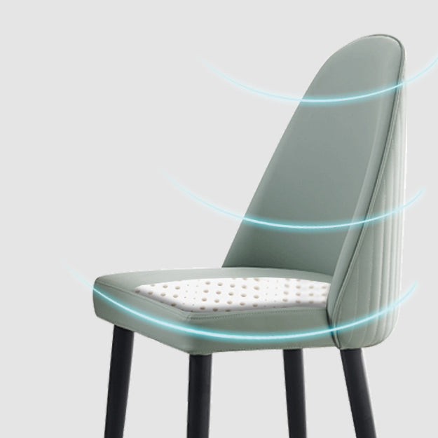 Nordic Glam Style Leather Dining Chair Parsons Chair with Wooden Legs for Kitchen Clearhalo ' kitchen&dining_furn' 'Dining Chairs' 'Dining Tables & Seating' 'dining_chair' 'furn' 'furn_dining_chair' 'Furniture' 'furniture_dining_chair' 'Kitchen & Dining Furniture' 'kitchen' 3574649