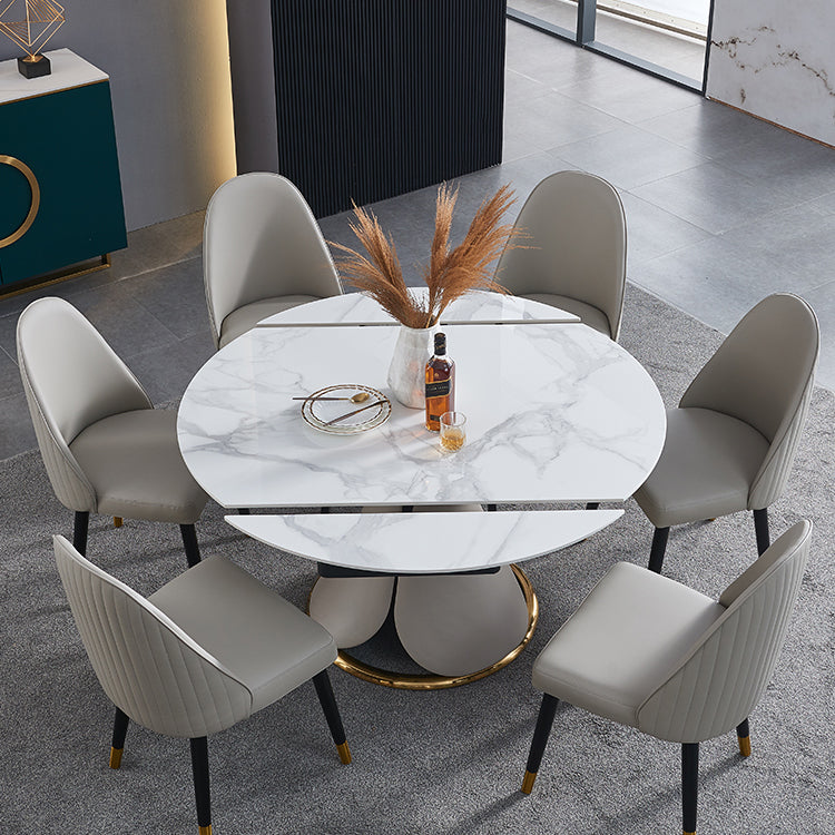 Nordic Glam Style Leather Dining Chair Parsons Chair with Wooden Legs for Kitchen Clearhalo ' kitchen&dining_furn' 'Dining Chairs' 'Dining Tables & Seating' 'dining_chair' 'furn' 'furn_dining_chair' 'Furniture' 'furniture_dining_chair' 'Kitchen & Dining Furniture' 'kitchen' 3574653