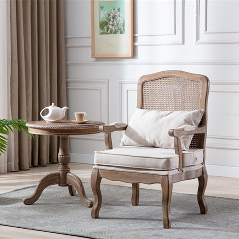 Country Style Dining Arm Chair Solid Back Chair with 4 Wood Legs for Home Use Clearhalo ' kitchen&dining_furn' 'Dining Chairs' 'Dining Tables & Seating' 'dining_chair' 'furn' 'furn_dining_chair' 'Furniture' 'furniture_dining_chair' 'Kitchen & Dining Furniture' 'kitchen' 3574671