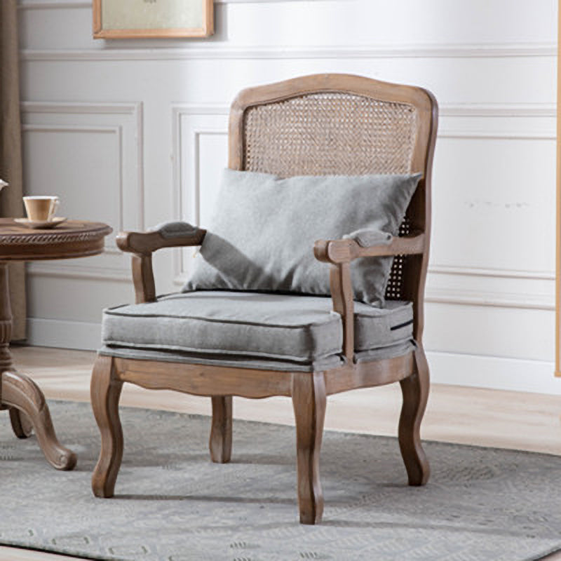 Country Style Dining Arm Chair Solid Back Chair with 4 Wood Legs for Home Use Grey 1 Piece Clearhalo ' kitchen&dining_furn' 'Dining Chairs' 'Dining Tables & Seating' 'dining_chair' 'furn' 'furn_dining_chair' 'Furniture' 'furniture_dining_chair' 'Kitchen & Dining Furniture' 'kitchen' 3574672